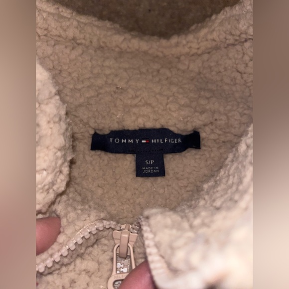 Tommy Hilfiger White Varsity Sherpa Bomber Jacket size S - Picture 3 of 4